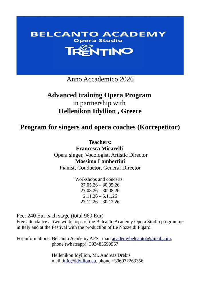 Belcanto Academy Flyer